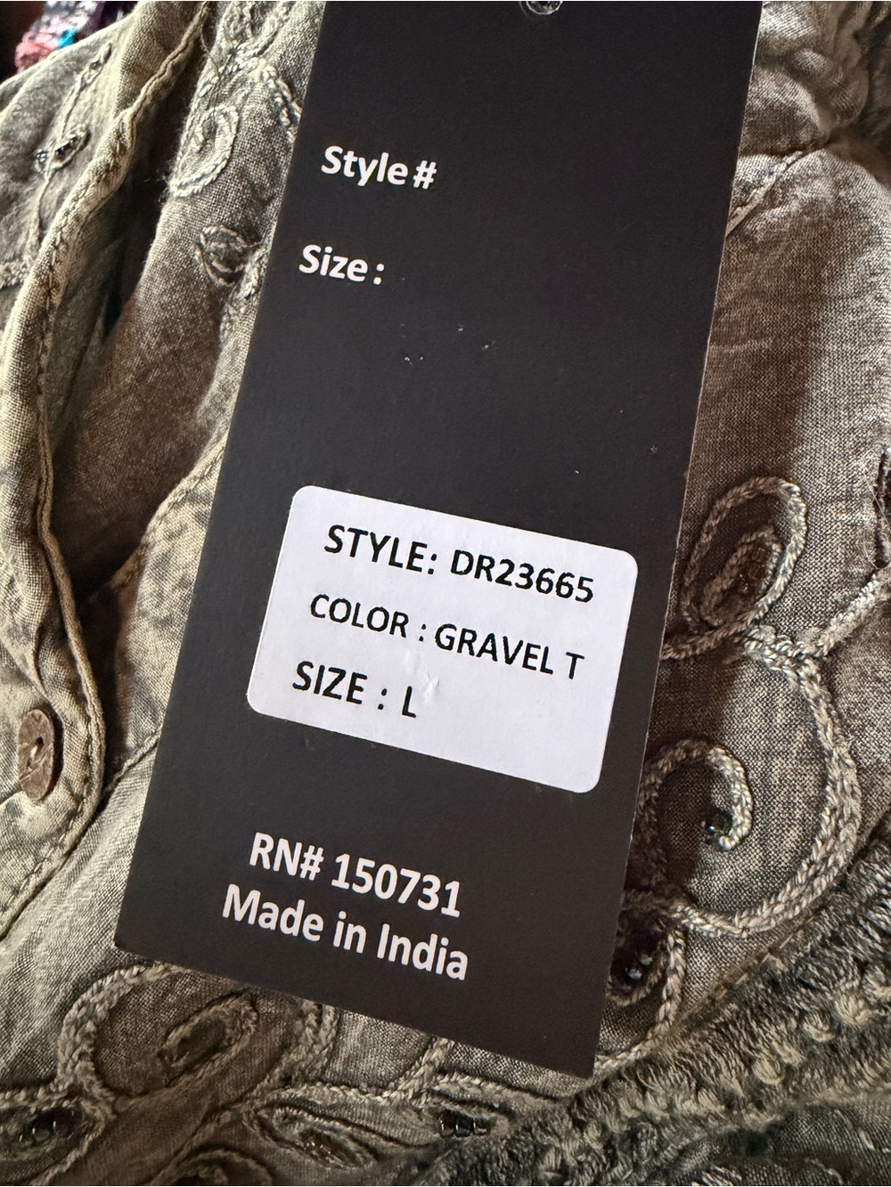 Young Threads Embroidered Olive Green Tunic Dress - Picture 8 of 9